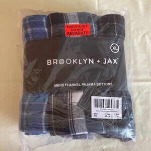 NWT 3-Pack Flannel Plaid Pajama Pants Brooklyn + Jax Size XL